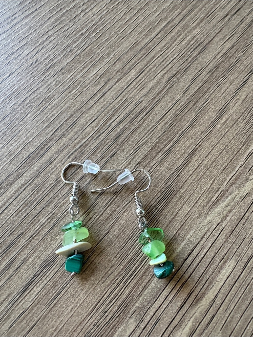 Green Beaded Dangle Earrings - Women Jewelry